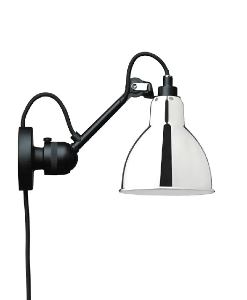 Outlet No 304CA Væglampe, sort/krom Krom Lamper|Industrielle Lamper