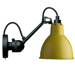 Discount No 304SW væglampe, sort/gul Industrielle Lamper|Køkkenlamper