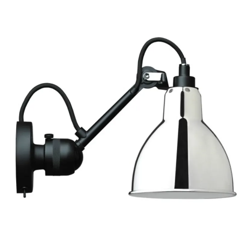 Outlet No 304SW væglampe, sort/krom Krom Lamper|Industrielle Lamper