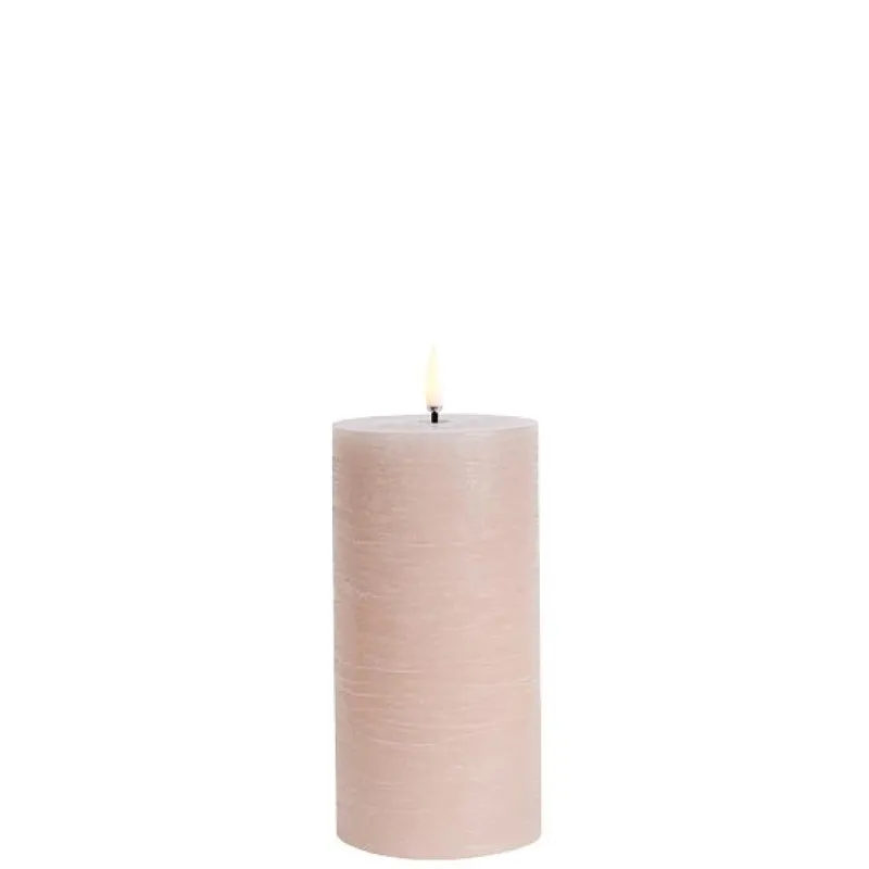Outlet LED bloklys, Beige, Rustic, 7,8x15 cm Lamper Til Reol|Led Stearinlys