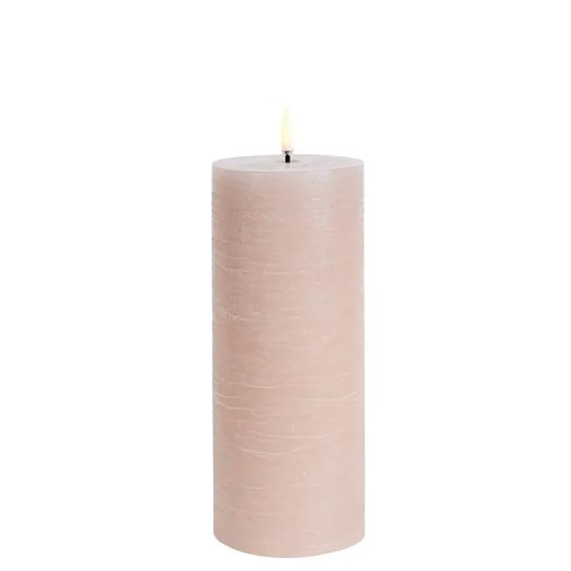Discount LED bloklys, Beige, Rustic, 7,8x20 cm Lamper Til Reol|Led Stearinlys