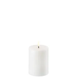 Hot LED bloklys, Ivory, Smooth, 7,8x10 cm Lamper Til Reol|Led Stearinlys