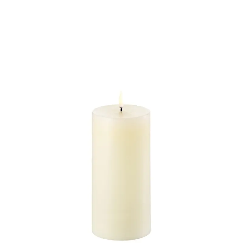 Online LED bloklys, Nordic white, Smooth, 7,8x15 cm Lamper Til Reol|Led Stearinlys