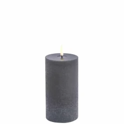 LED Smeltet bloklys, Grå, Rustic, 7,8x15 cm Lamper Til Reol|Led Stearinlys