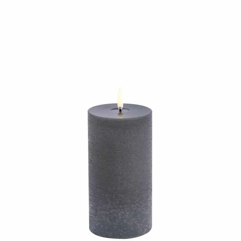 LED Smeltet bloklys, Grå, Rustic, 7,8x15 cm Lamper Til Reol|Led Stearinlys