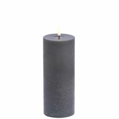Discount LED Smeltet bloklys, Grå, Rustic, 7,8x20 cm Lamper Til Reol|Led Stearinlys