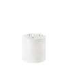 LED triple bloklys, Nordic White, Smooth, 15x15 cm Lamper Til Reol|Led Stearinlys
