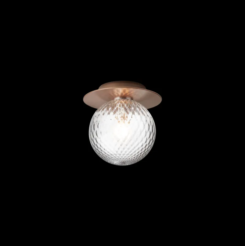 Clearance Liila 1 medium væglampe / loftlampe, mørk bronze/klar Glas Lamper|Vådrumslamper