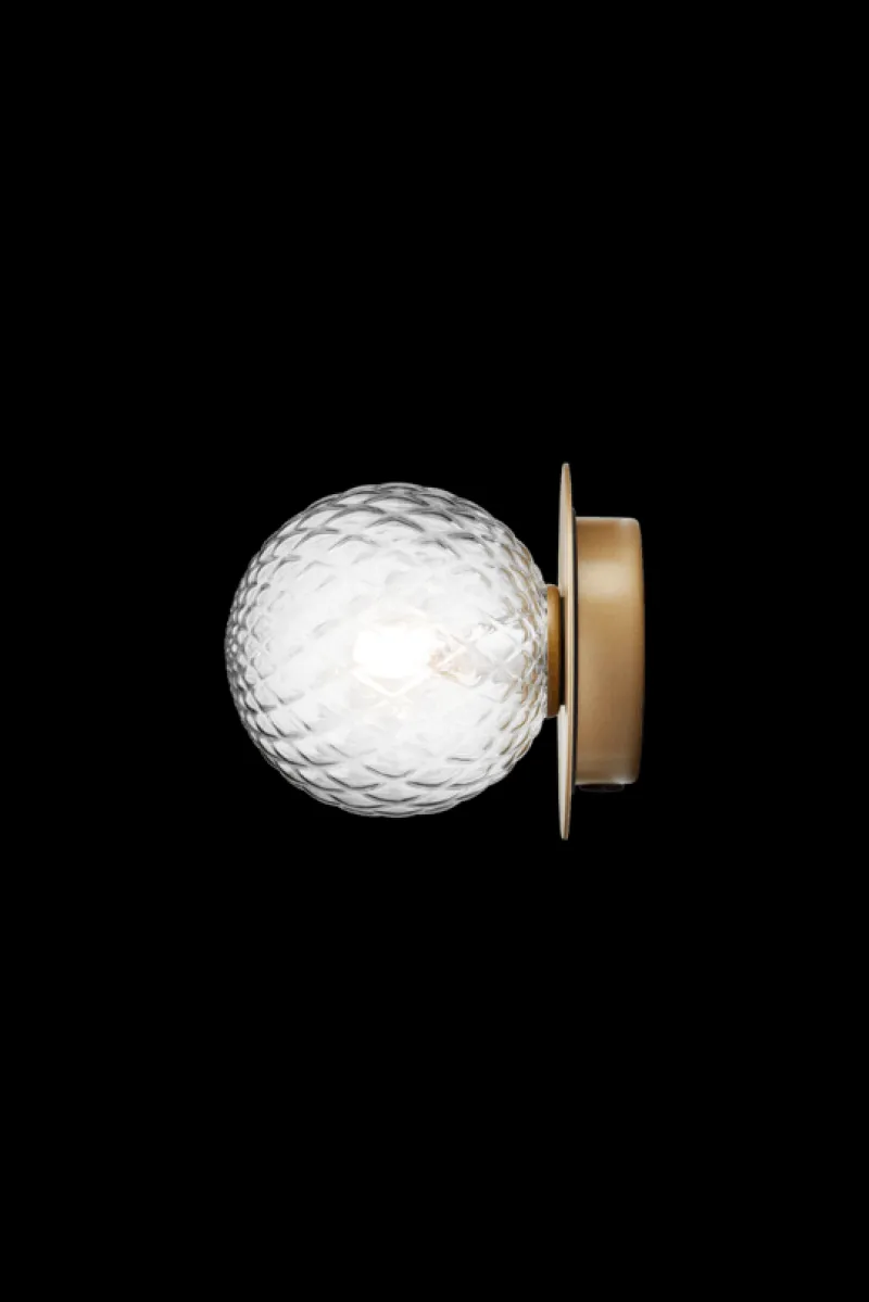 Outlet Liila 1 Small væglampe / loftlampe IP44, nordic guld/klar Glas Lamper|Vådrumslamper
