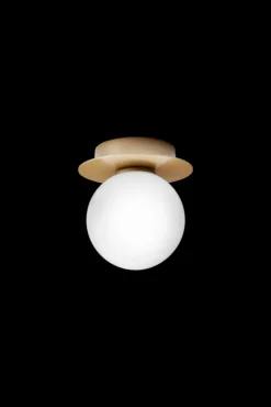 Sale Liila 1 Small væglampe / loftlampe IP44, nordic guld/opal Glas Lamper|Vådrumslamper