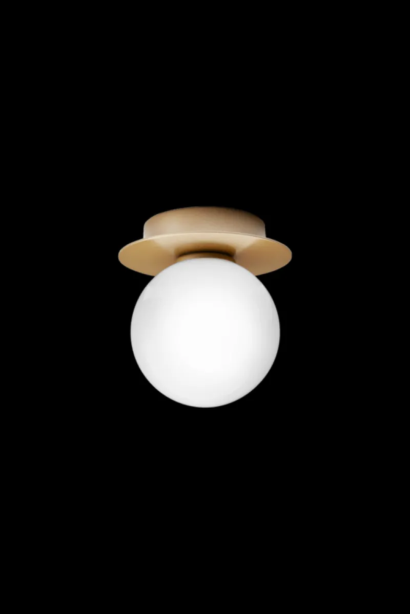 Sale Liila 1 Small væglampe / loftlampe IP44, nordic guld/opal Glas Lamper|Vådrumslamper