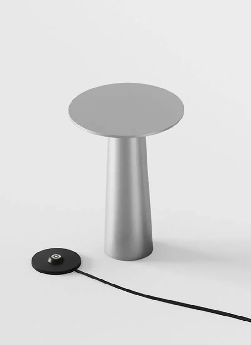 New Lix mini batterilampe / bordlampe, frozen silver Transportable Lamper|Lamper Til Sofabord