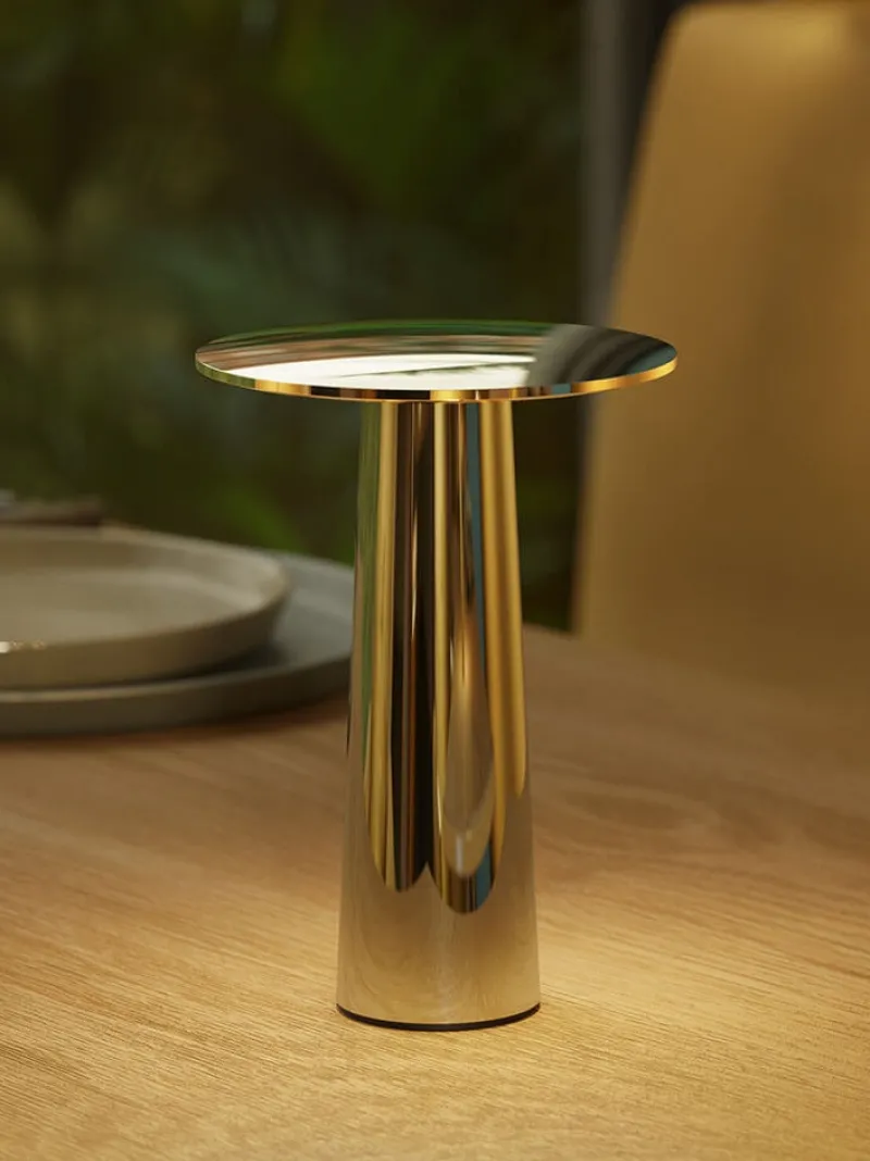 Hot Lix mini batterilampe / bordlampe, messing Messinglamper|Transportable Lamper