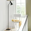 Clearance LYSS gulvlampe, mat sort Standerlamper|Lamper Til Teenageværelse