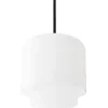 Outlet Megumi pendel Ø28, sort/opal Hvide Lamper|Glas Lamper