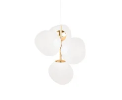 Clearance Melt mini lysekrone, opal/guld Entre Lamper|Lysekroner
