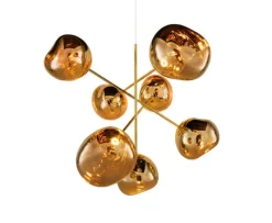 Outlet Melt stor lysekrone, guld Entre Lamper|Lysekroner