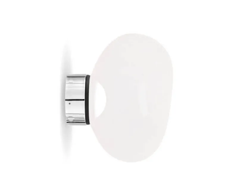 New Melt Surface mini væglampe / loftlampe, opal/sølv Hvide Lamper|Entre Lamper