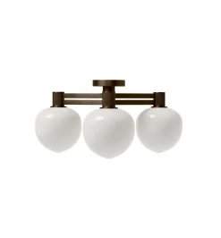Memoir 3 loftlampe 120, bronze/opal Hvide Lamper|Glas Lamper