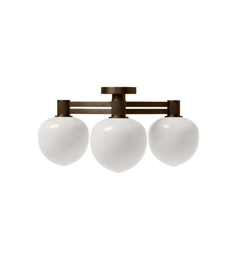 Memoir 3 loftlampe 120, bronze/opal Hvide Lamper|Glas Lamper