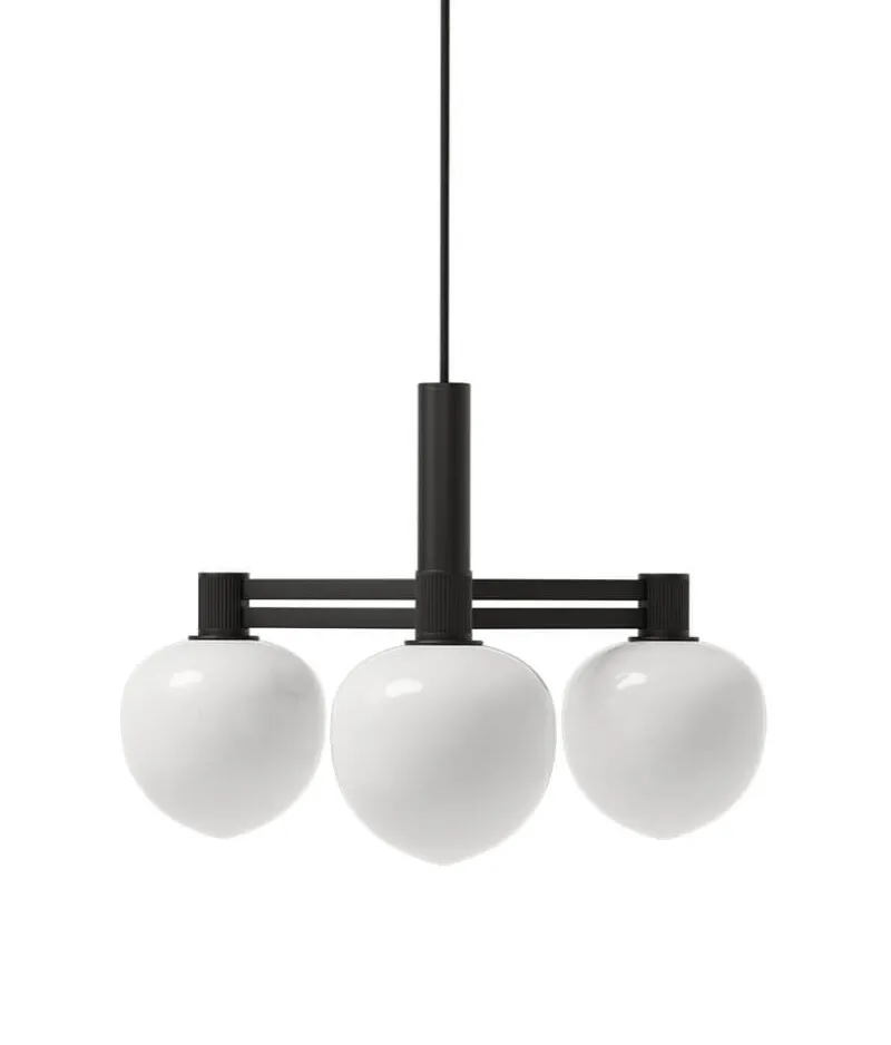 New Memoir 3 lysekrone 120, sort/opal Hvide Lamper|Glas Lamper