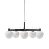 Hot Memoir 5 lysekrone 120, sort/opal Hvide Lamper|Glas Lamper