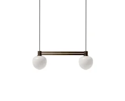 New Memoir 2 side-by-side pendel 120, bronze/opal Hvide Lamper|Glas Lamper