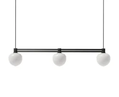 Best Memoir 3 side-by-side pendel 120, sort/opal Hvide Lamper|Glas Lamper