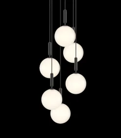 Clearance Miira 6 Large pendel, grå/klar Glas Lamper|Klyngependel