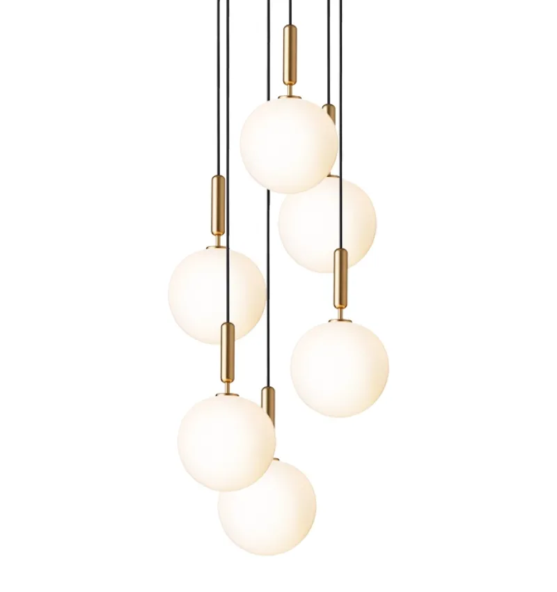 Hot Miira 6 Large pendel, messing/opal Messinglamper|Glas Lamper
