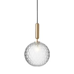 Discount Miira 1 Large pendel, messing/klar Messinglamper|Glas Lamper