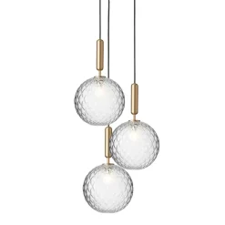 Best Miira 3 Large pendel, messing/klar Glas Lamper|Klyngependel