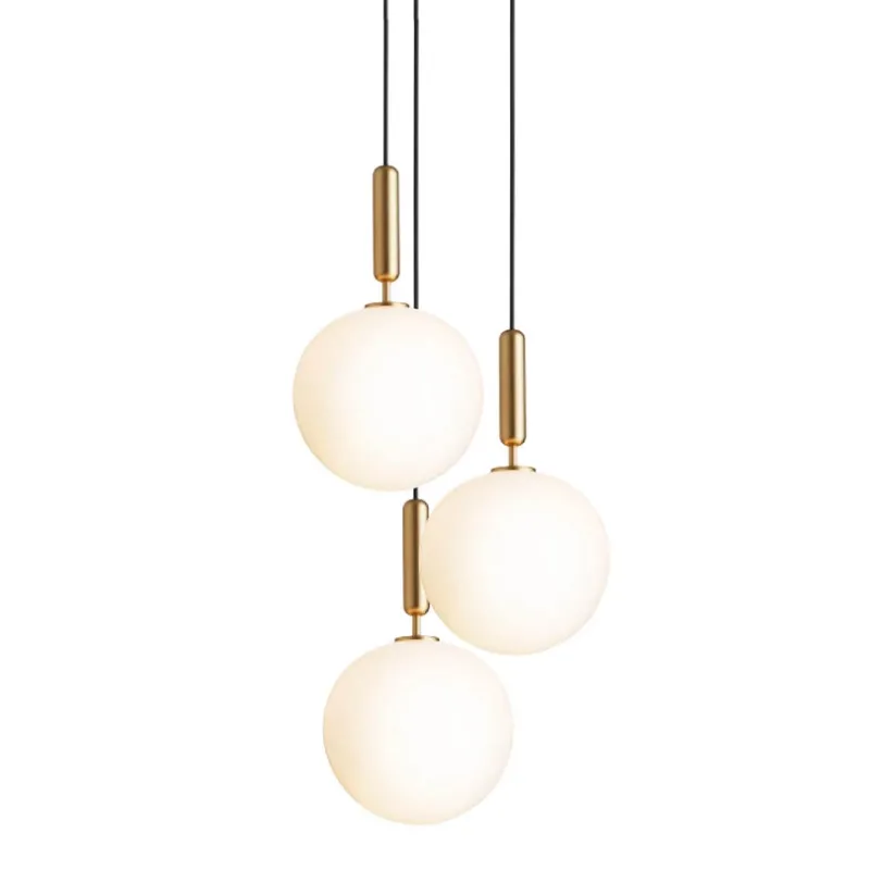 Outlet Miira 3 Large pendel, messing/opal Glas Lamper|Pendler