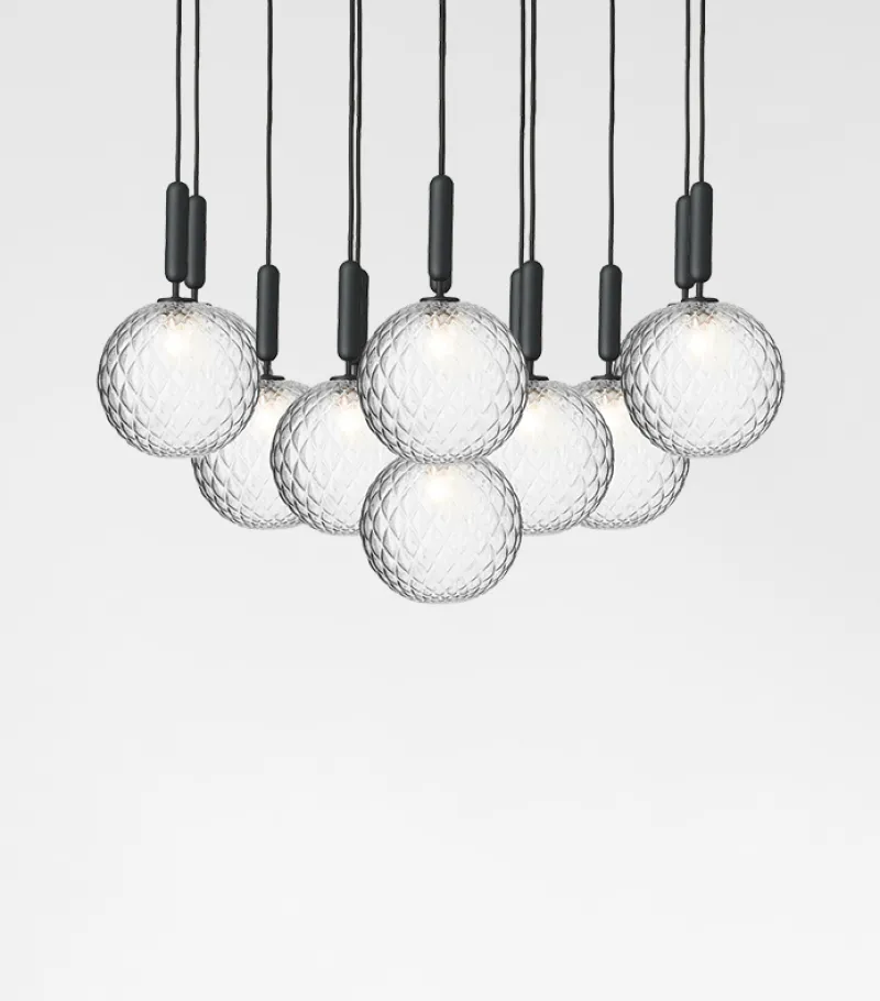 Online Miira 13 Large pendel, optic/rock grey Glas Lamper|Klyngependel