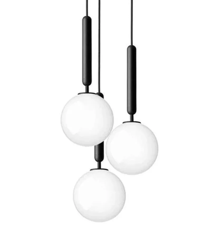 New Miira 3 pendel, grå/opal Glas Lamper|Klyngependel