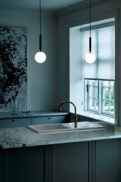 Hot Miira 1 pendel, grå/opal Glas Lamper|Lamper Til Sofabord