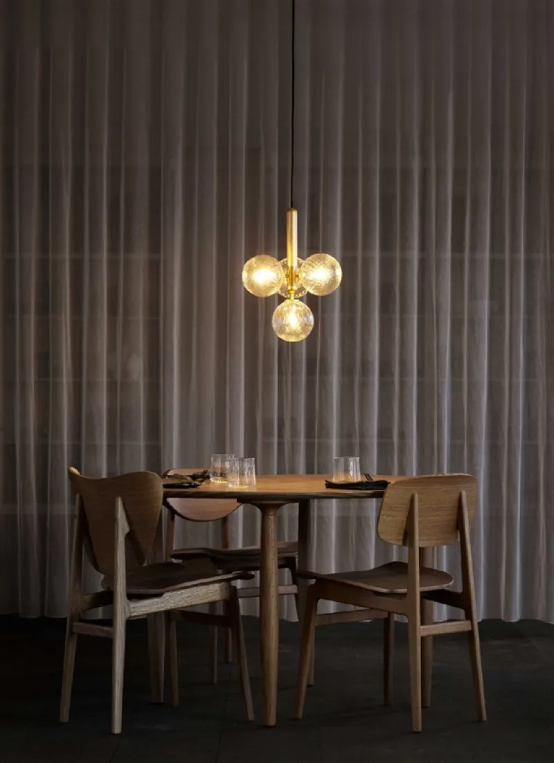 Discount Miira 4 pendel, messing/klar Messinglamper|Glas Lamper