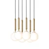 Outlet Miira 6 pendel, opal/messing Messinglamper|Glas Lamper