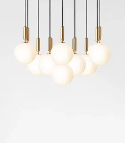 Sale Miira 13 pendel, opal/messing Messinglamper|Glas Lamper