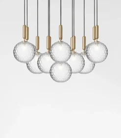 Clearance Miira 13 pendel, optic/messing Messinglamper|Glas Lamper