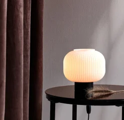 Hot Milford bordlampe E27, metal/opal Glas Lamper|Lamper Til Natbord