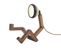 Discount Mini Mr. Wattson bordlampe, Desert grøn Børn Lamper I Træ|Lamper Til Reol