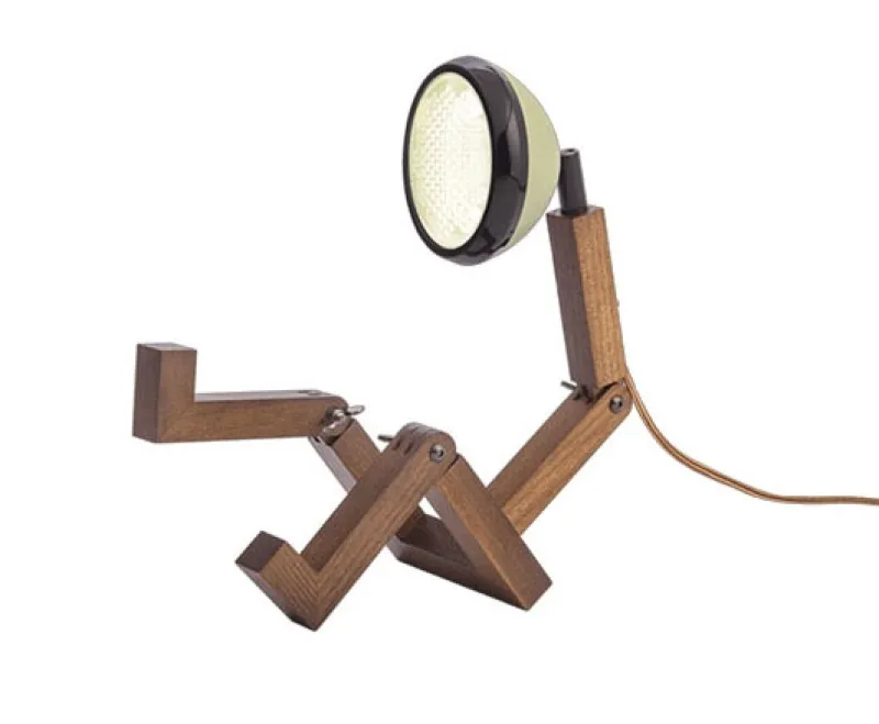 Discount Mini Mr. Wattson bordlampe, Desert grøn Børn Lamper I Træ|Lamper Til Reol