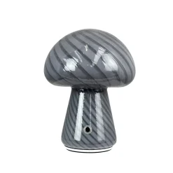 Online Morkel Mushroom batterilampe / bordlampe, grå Glas Lamper|Transportable Lamper