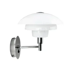 Online Morph væglampe, opal/krom Hvide Lamper|Glas Lamper