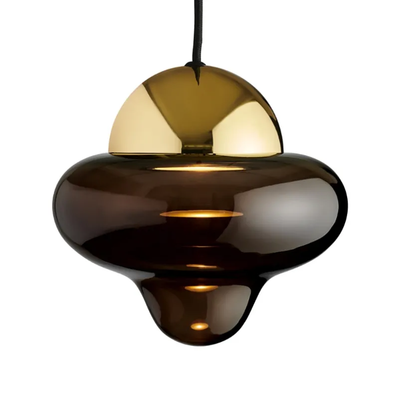 Nutty pendel, brun/guld Glas Lamper|Lamper Til Sofabord