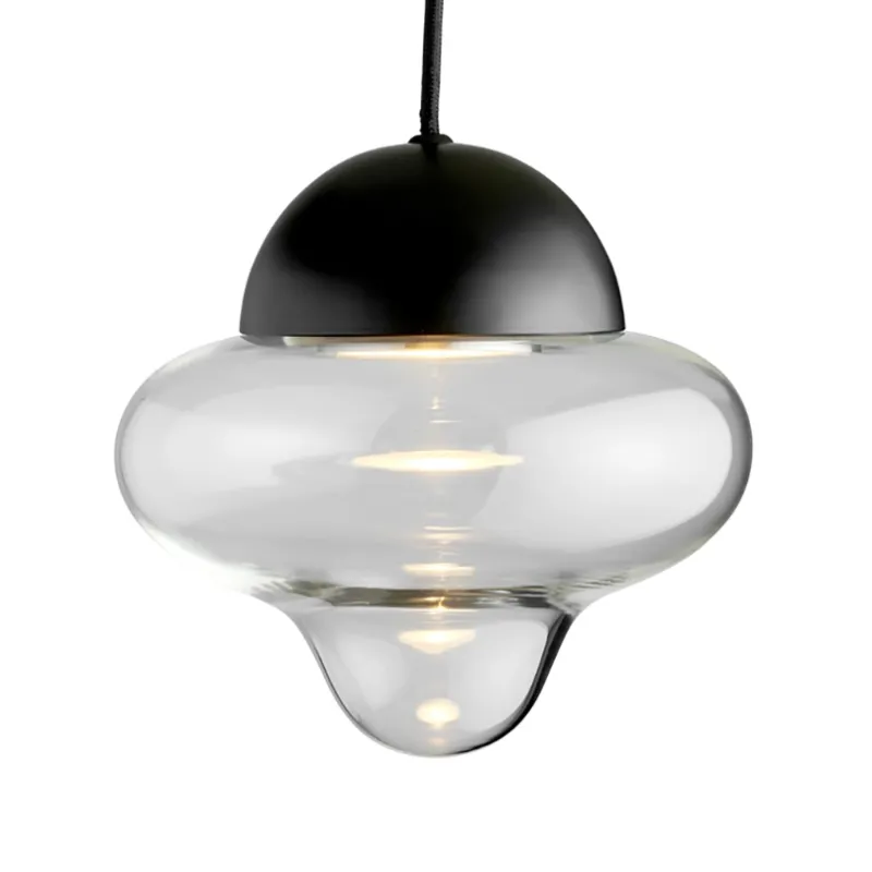 Outlet Nutty pendel, klar/sort Glas Lamper|Lamper Til Sofabord