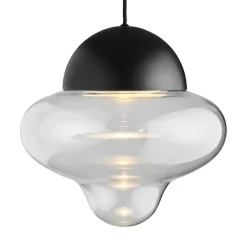 Clearance Nutty XL pendel, klar/sort Glas Lamper|Pendler