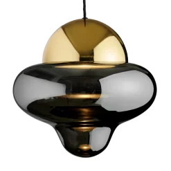 Nutty XL pendel, smoke/guld Glas Lamper|Pendler