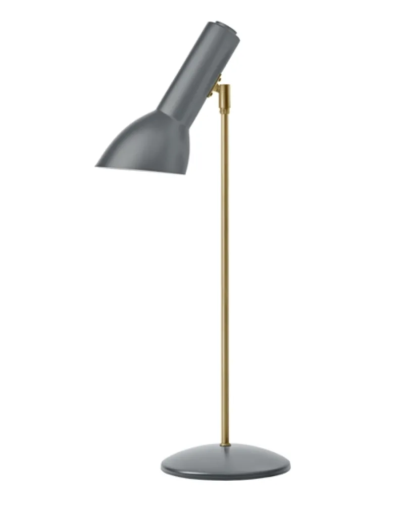 Hot Oblique Bordlampe Messing, flintgrå Læselamper|Skrivebordslamper